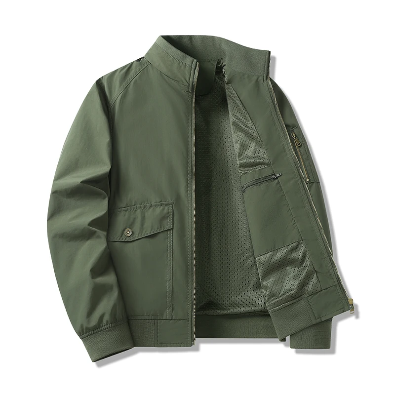 

Vintage American Style Baseball Jacket For Men Streetwear Retro MA-1 Pilot Zipper Coats Men Windbreaker Baseball Sports Jacket
