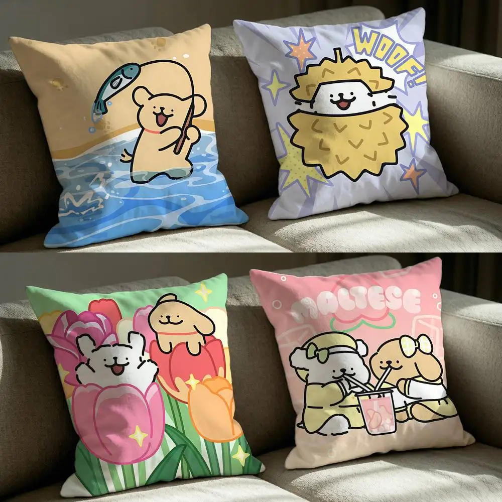 Official Art M-Maltese Zodiac Sign Square Sofa Pillow Cover Solid Color Living Room Home Decor Cushion Case