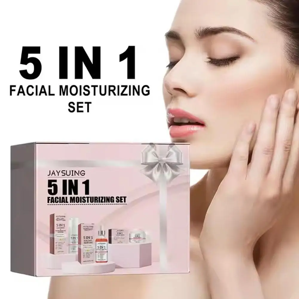 5 In 1 Anti Ag-ing Serum Fade Fine Lines Anti Wrin-kle Sp-ot Agin-g Pore Remove Whit-ening Lifting Cream Shrinking Tighten T3L1