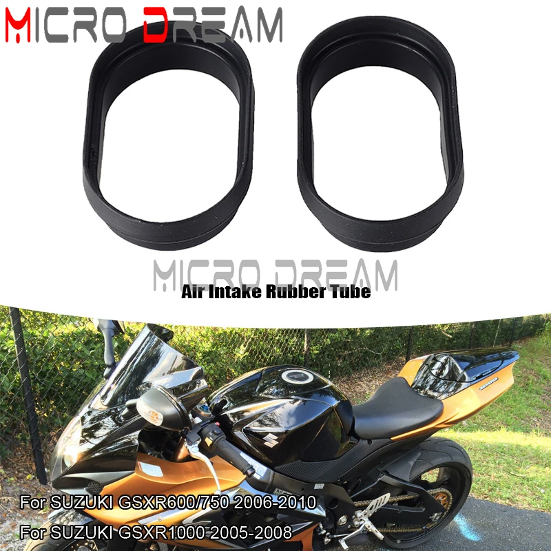 

For Suzuki GSX-R GSXR 750 600 1000 GSXR1000 Motorcycle Air Intake Decoration Mesh Ram Air Direct Intake Tube Rubber Boots Black