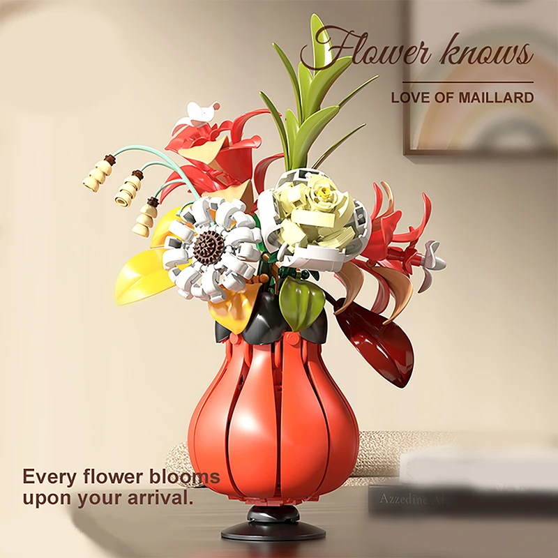 Simulatie Boeket Bouwstenen Assemblagemodel Bloemen Plant Ornamenten MOC Technische Bakstenen voor Meisje DIY Decoratie Geschenken