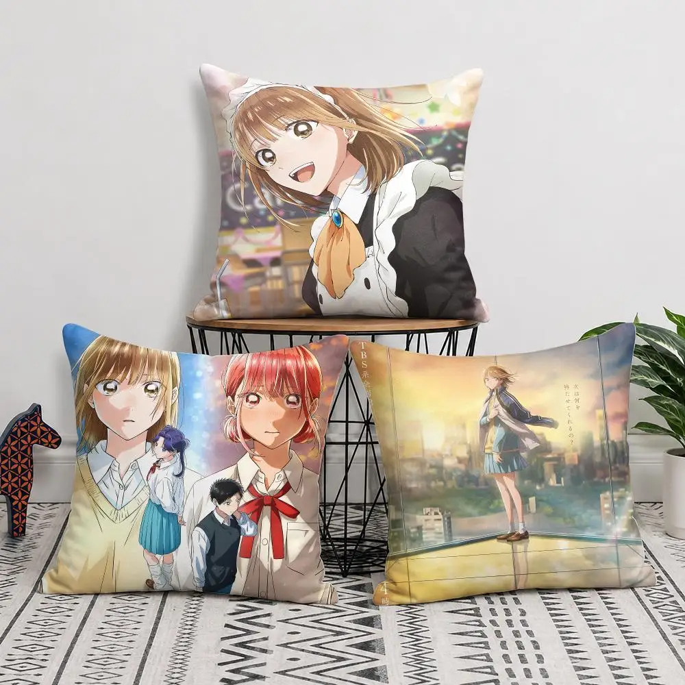 Anime Blue B-Box Cushion Cover Short Plush Soft Double-Sided Printing Pillow Case Cozy Sofa Bedroom Home Decor Gift