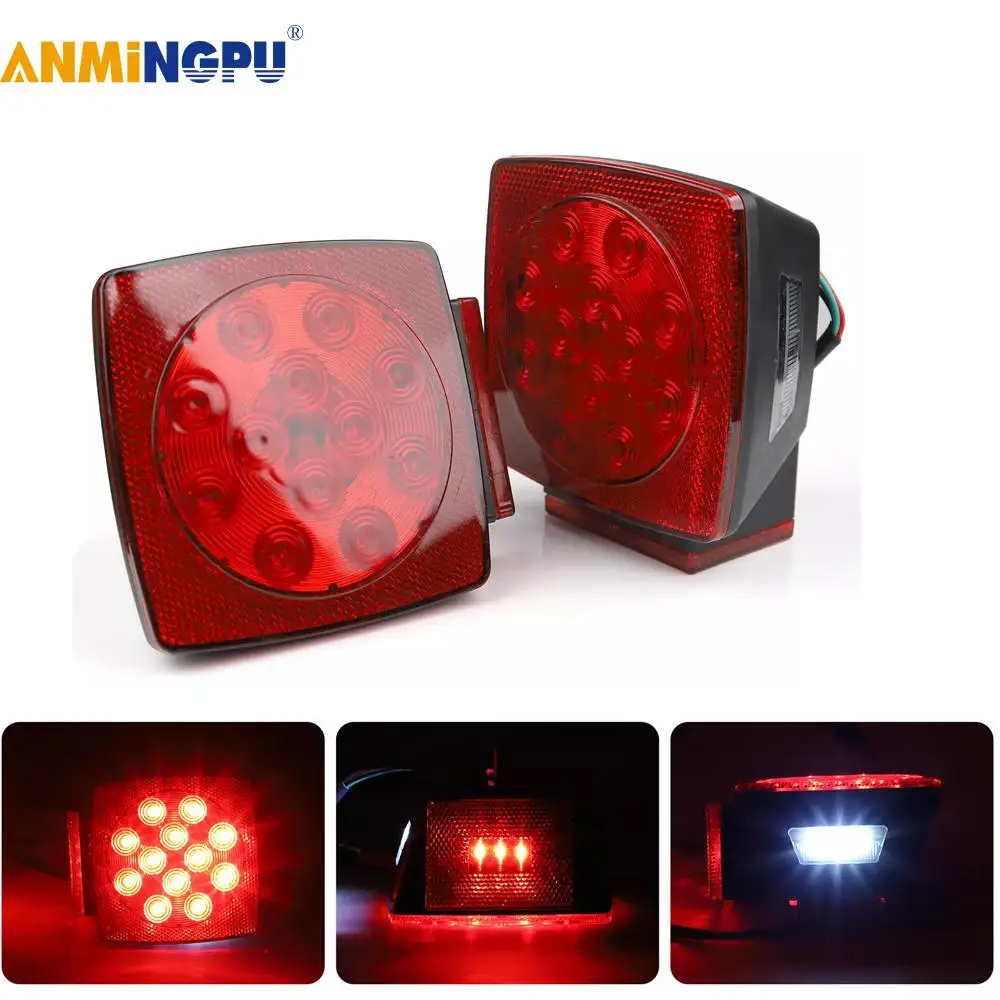 

2Pcs LED Trailer Tail Lights Stop License Plate Light For Truck Marine Boat 12V Car Rear Turn Trailer Lights Running Light