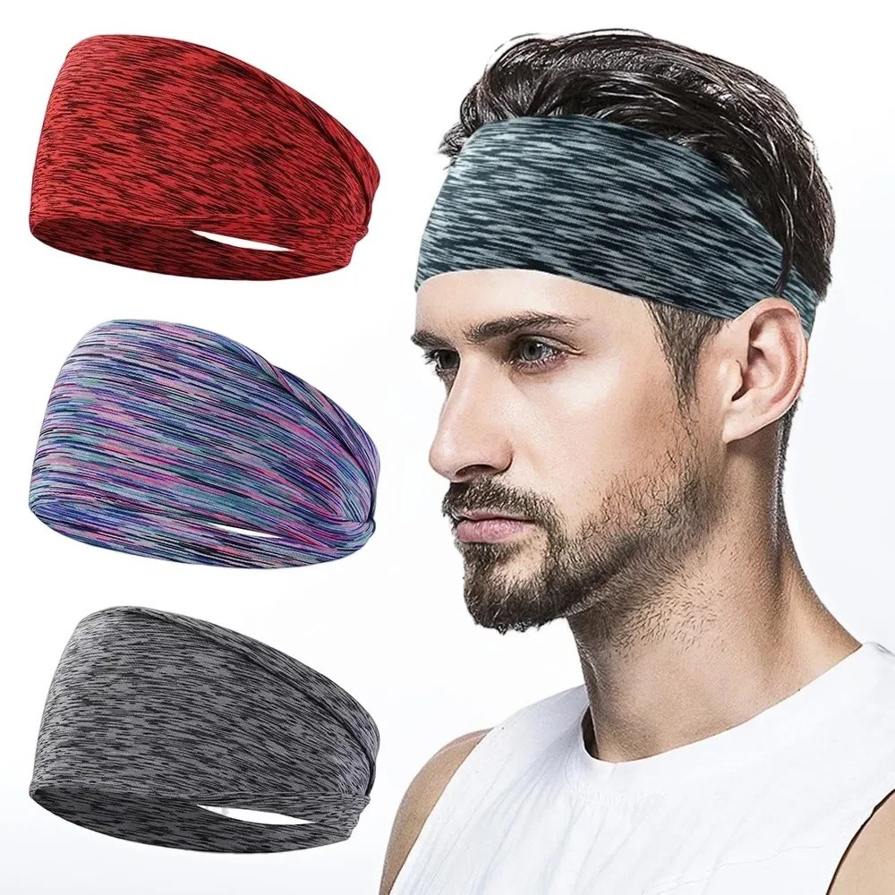 3Pcs/Lot Casual Solid Color Yoga Headband for Women Super Elasticity Mans Sports Fitness Anti Sweat Headscarf Hairband Set Socks