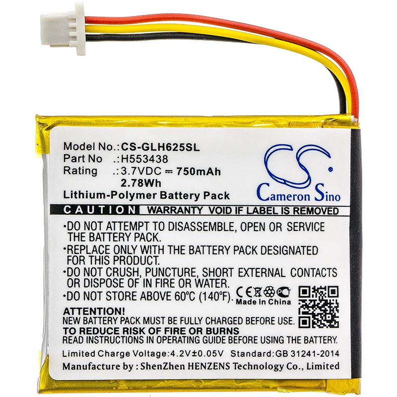 

GreenBatteryPower CameronSino 750mAh 3.7V 2.78Wh Smartwatch Li-Polymer Battery for Globalstar H553438,GH625XT