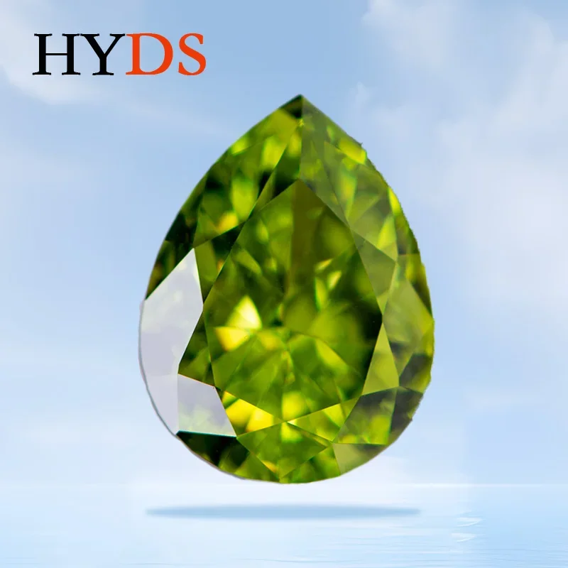 

Cubic Zirconia Apple Green Color Crushed Ice Cut Pear Shape Charms Beads for DIY Jewelry Making Pendant Materials No Certificate