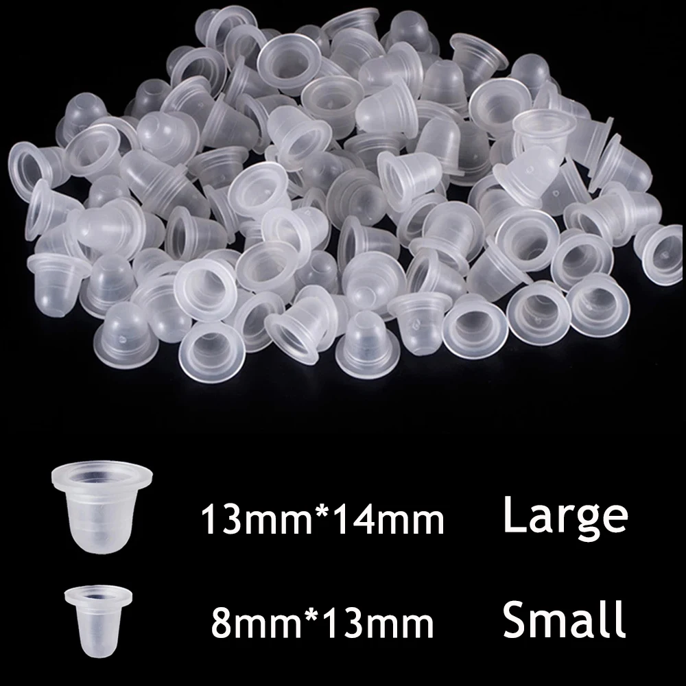 

100PCS Soft Silicone Tattoo Ink Cup Cap S L Disposable Microblading Pigment Holder Container for Tattoo Ink Accessories