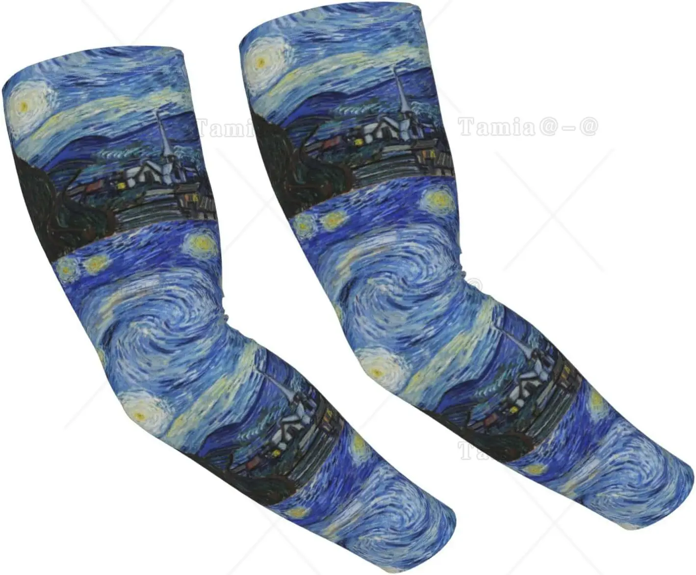 

The Starry Night Arm Sleeves Cooling UV Sun Protection Sports Compression Sleeve for Men Women Basketball Golf Arm Sleeves