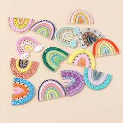 10pcs Mixed Big Resin Lovely Rainbow Charms Pendants for Earrings Bracelets Necklaces DIY Jewelry Home Docers Hanging Pendants