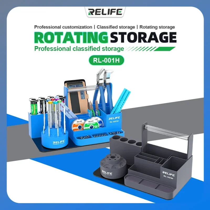 

RELIFE RL-001H 360° Rotating Smart Repair Storage Rack Tweezers Screwdriver Tool Box Classification Rotating Storage Box
