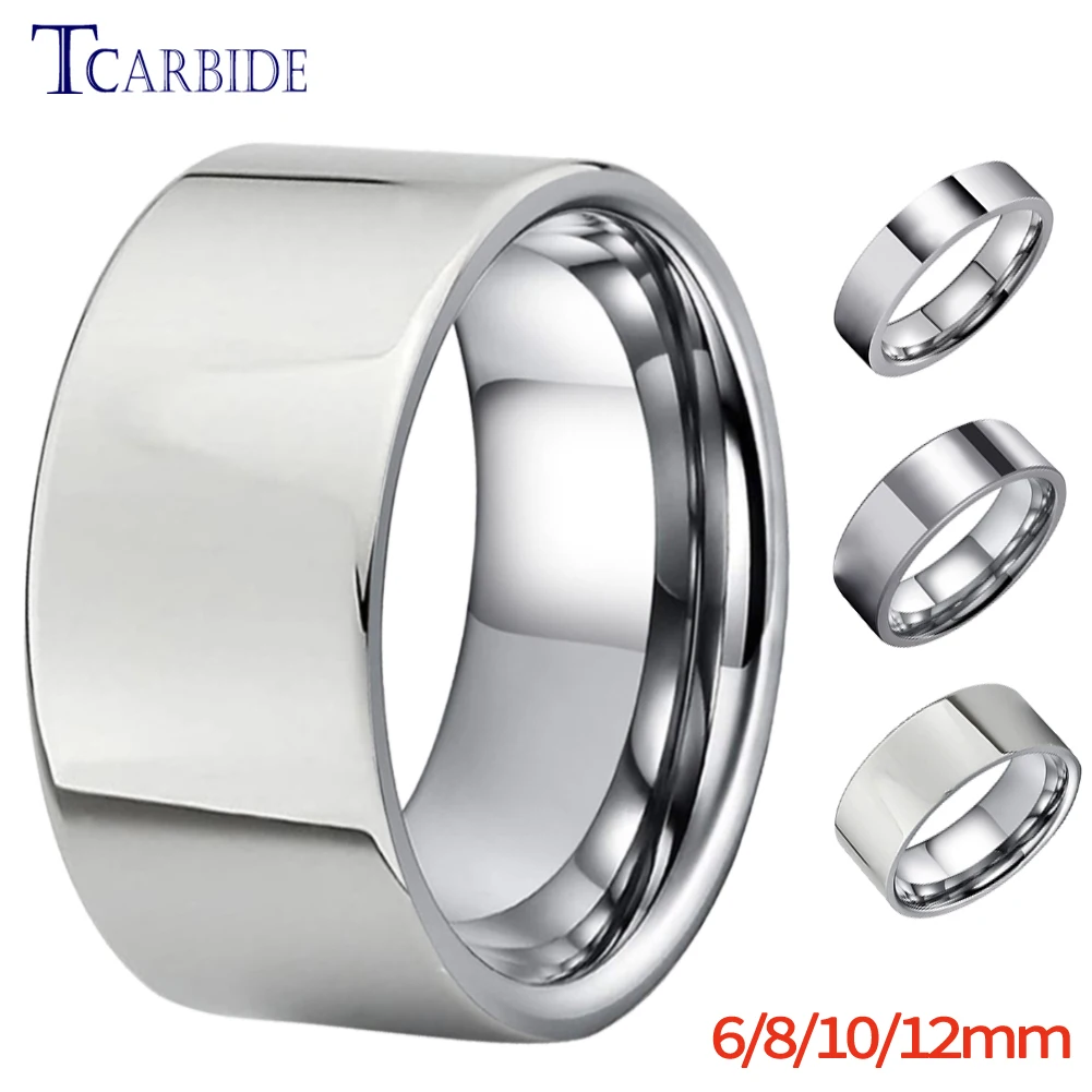 6/8/10/12MM Men Women Forever Ring Classic Tungsten Wedding Band Pipe Cut Polish Finish Great Workmanship Comfort Fit