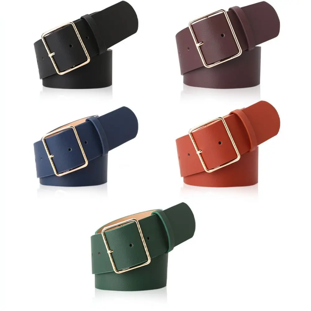 Stylish Wide Waist Belt For Ladies Large Buckle Strap Fashion Decorative Accessory For Dresses Jackets Denim Jeans