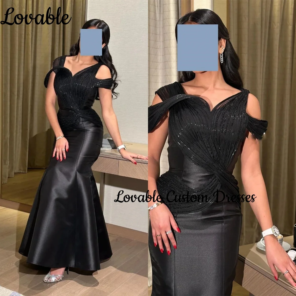 Sukienki wieczorowe damskie szyte na miarę, syreni krój, dekolt okrągły, długość do podłogi, eleganckie i ładne sukienki damskie, zapinane na zamek, sukienki wizytowe.