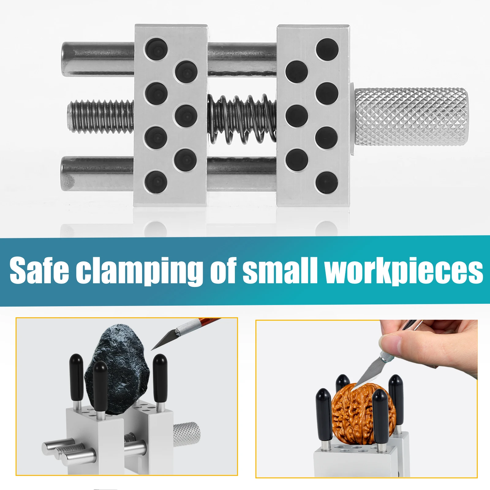 Metal Silicone Handheld Vise for Crafts Jewelry Watches High Precision Small Vise Multipurpose Adjustable Width Table Bench Vise