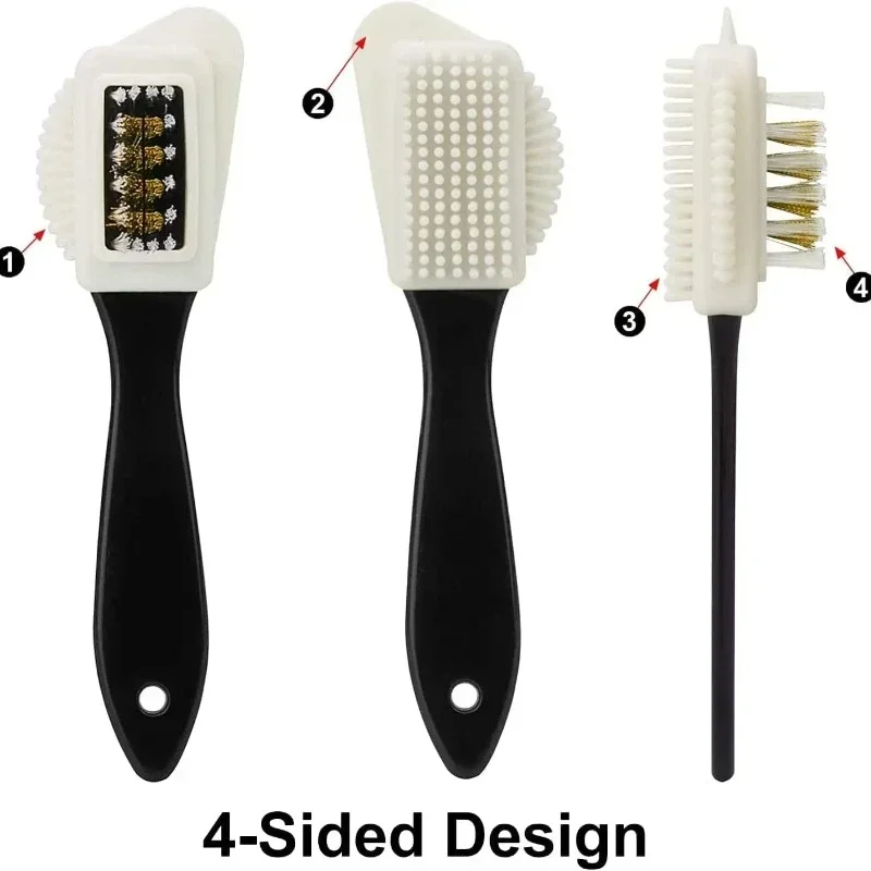 3 Side Cleaning Shoe Brush For Suede Nubuck Shoes Stain Dust Shoes Brush Steel Plastic Rubber Boot Household Cleaner Tools