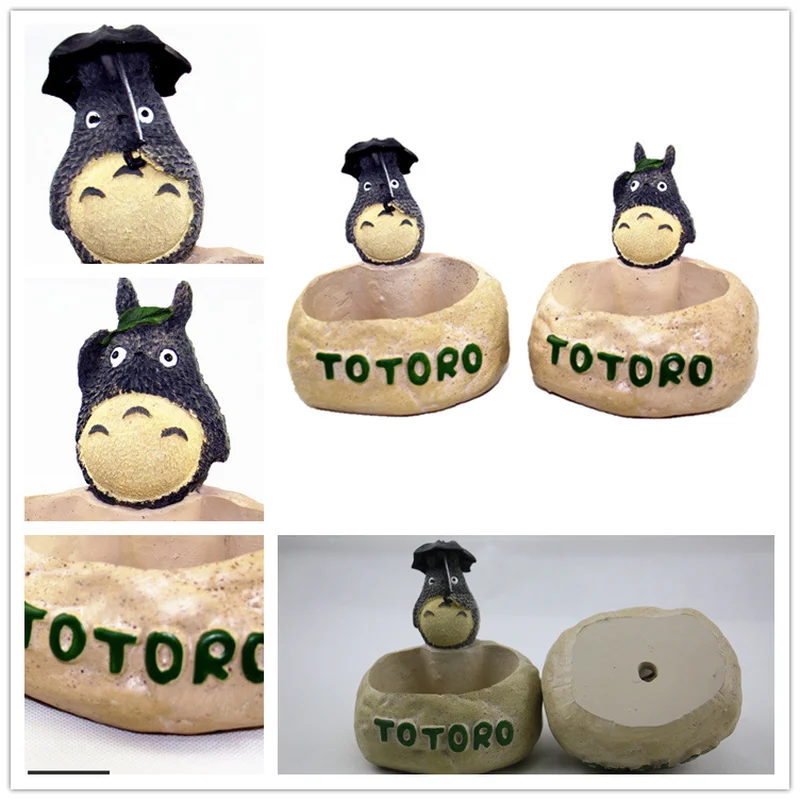 Creative Totoro Green Plant Micro Landscape Succulent Resin Flower Pot Diy Doll Bean Dragon Succulent Flower Pot Furniture Gifts