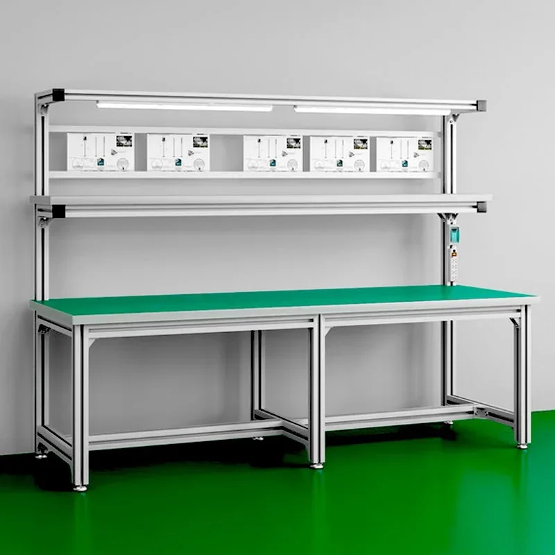 Anti-static Aluminum Profile Workbench Workshop Assembly Console Factory Aluminum Alloy Maintenance Inspection Table