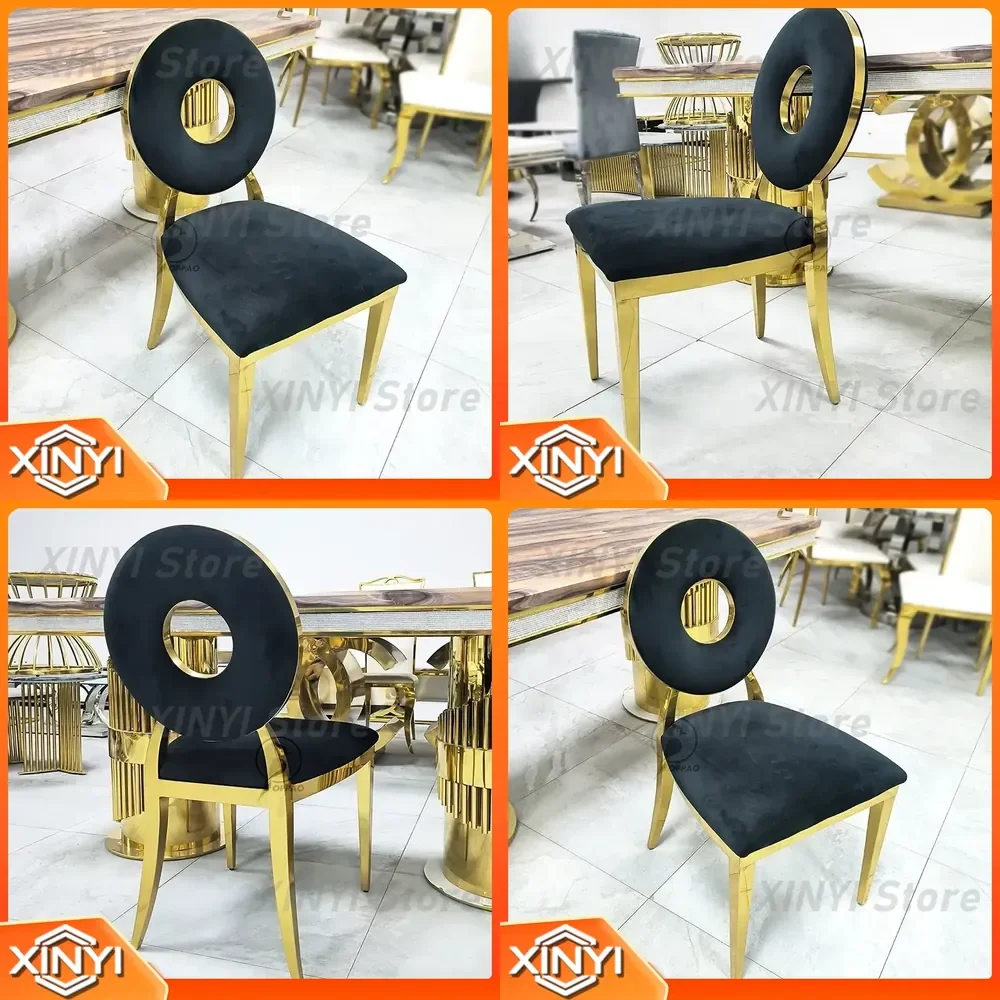 for Light Luxury Post-Modern Stainless Steel Dining Chair for Modern Simple Internet Celebrity Designer Chair Makeup Stool