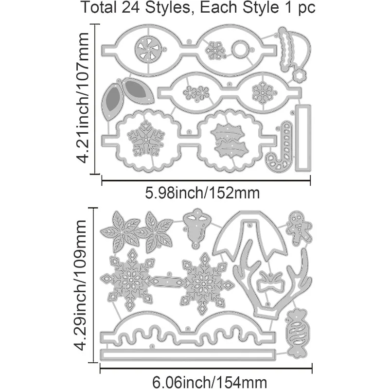 2pcs Christmas Bow Cutting Dies for DIY Scrapbooking Metal Christmas Bowknot Die Cuts Embossing Stencils Template for Paper Card
