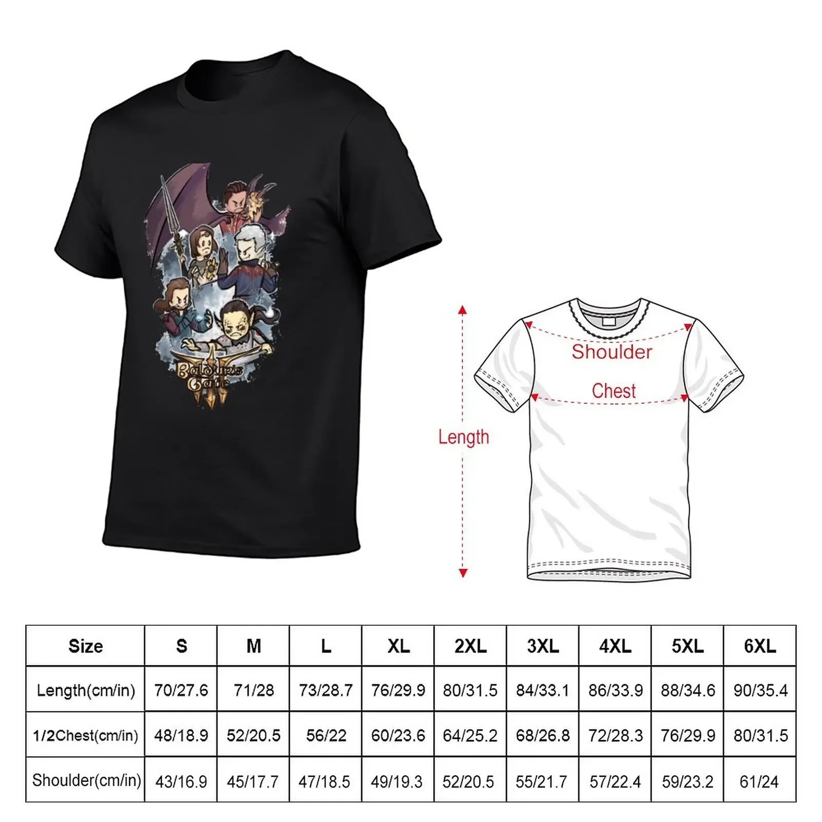 New Baldur_s gate 3 T-Shirt hippie clothes korean fashion Blouse black t shirts Men's clothing