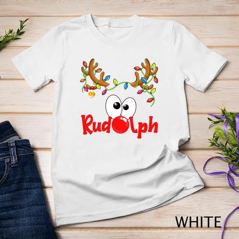 

Rudolph Reindeer Christmas Costume Men Women Boys Girls Kids Unisex T shirt