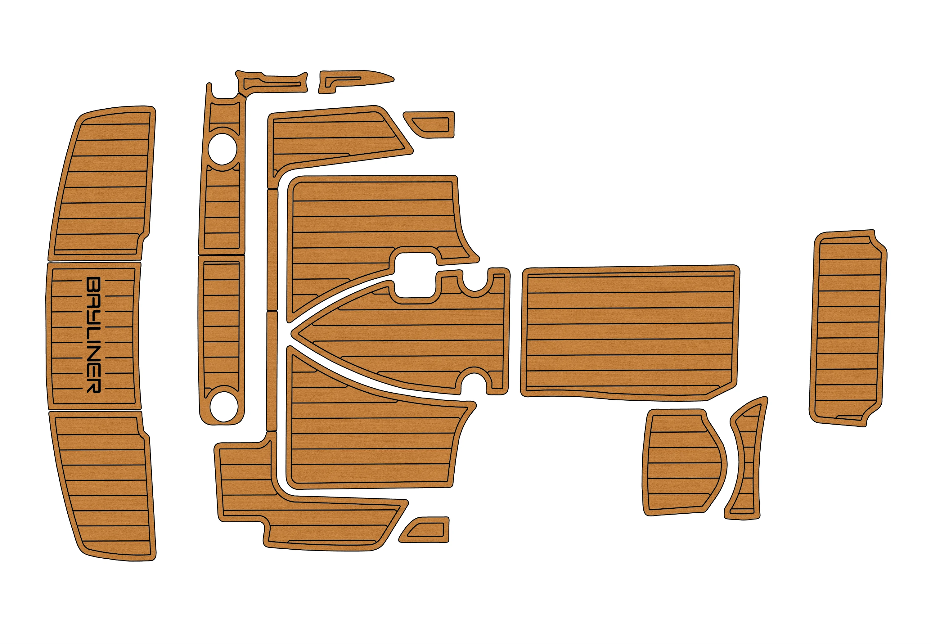 

2007-2009 Bayliner 246 Discovery 1/4 дюйма, 6 мм, пена EVA, нескользящий ПВХ, настил из тикового дерева, морской коврик,...ek, водный ковер, морской пол