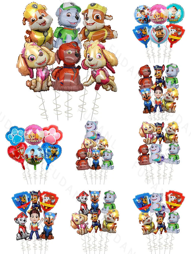 Woof Woof Cute Puppy Theme Happy Birthday Shower Gift Baby Birthday Colourful Party Balloon Set Surprise Gift for Kids Photo