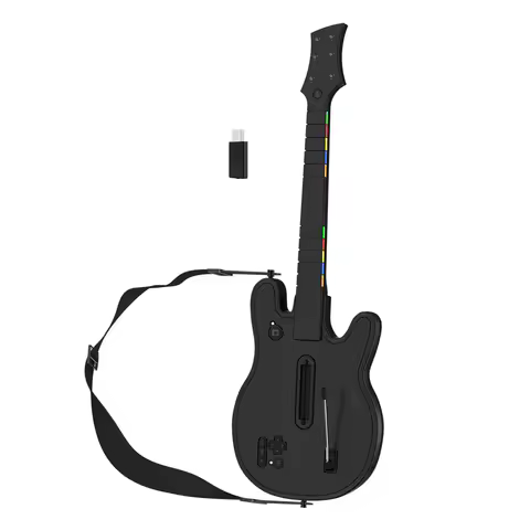 Wireless Guitar Controller 2.4G Wireless PC Guitar Controller with Strap &amp; Wireless Dongle for PS4 PS3 PC Guitar Hero Clone Hero