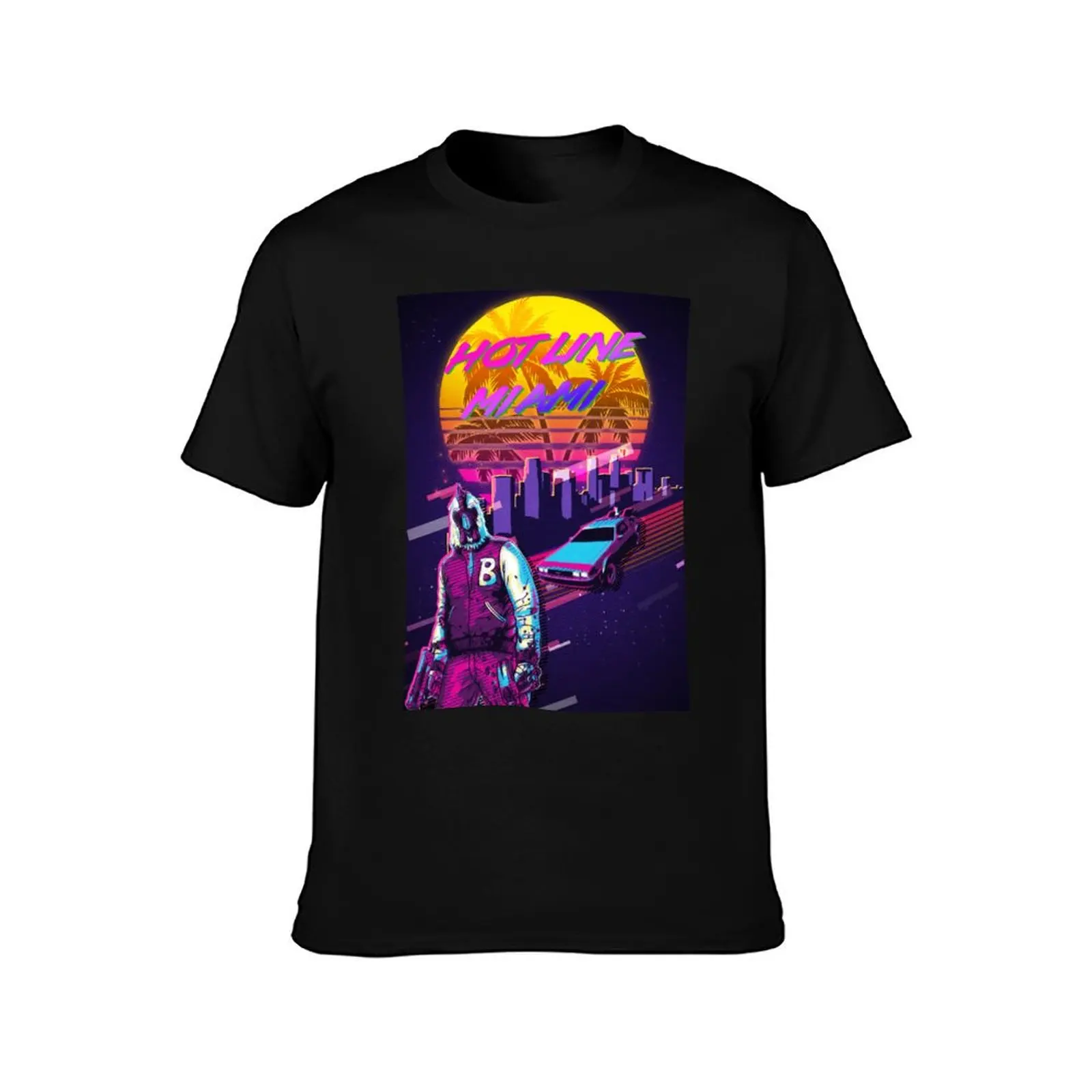 Hotline Miami Outrun T-Shirt T-shirts man aesthetic clothes graphic tee shirt Funny t-shirts Short sleeve tee men