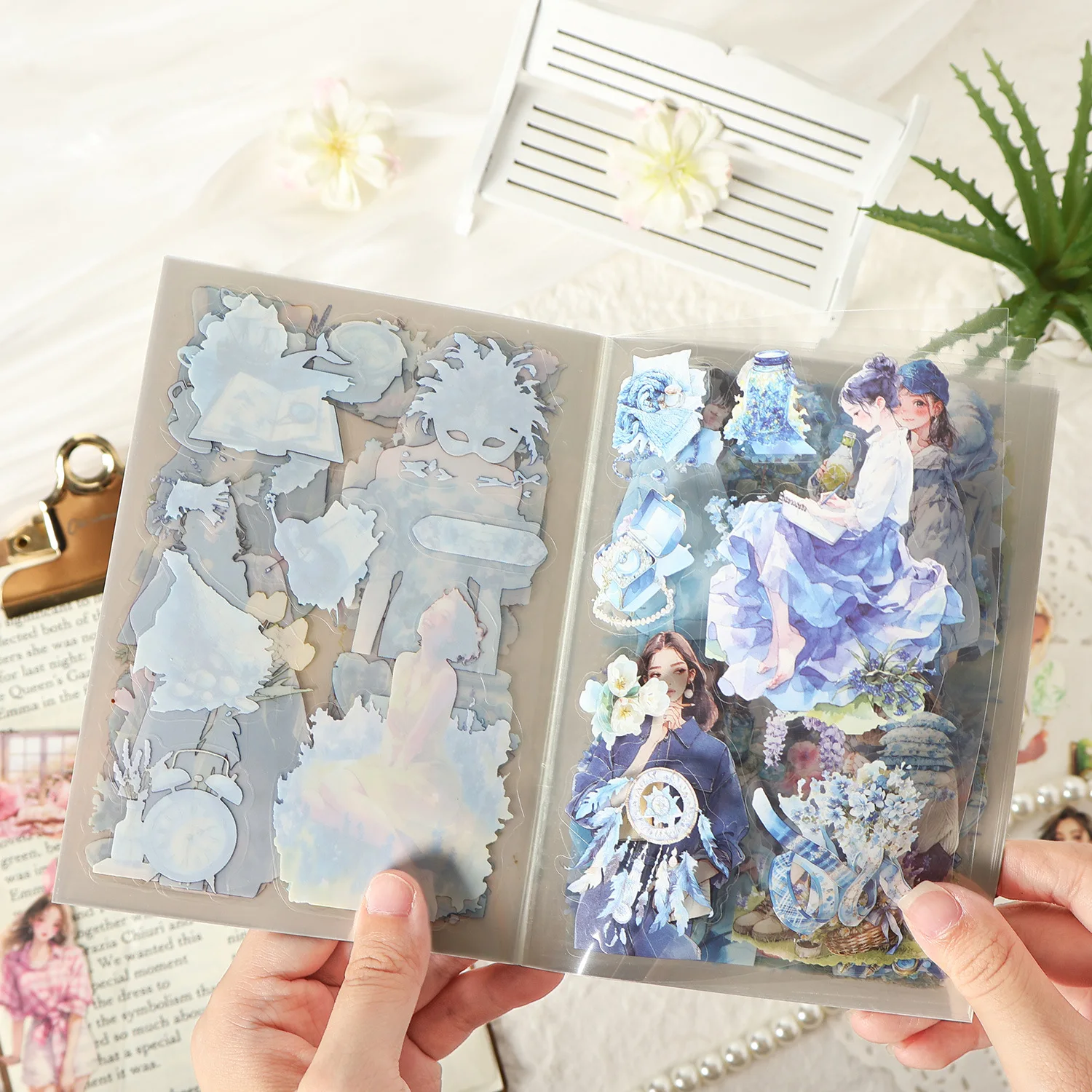 20Pcs Fashion Young Girl Portrait Stickers Elegant Female Character Decor For Scrapbooking Journal Diary Layout