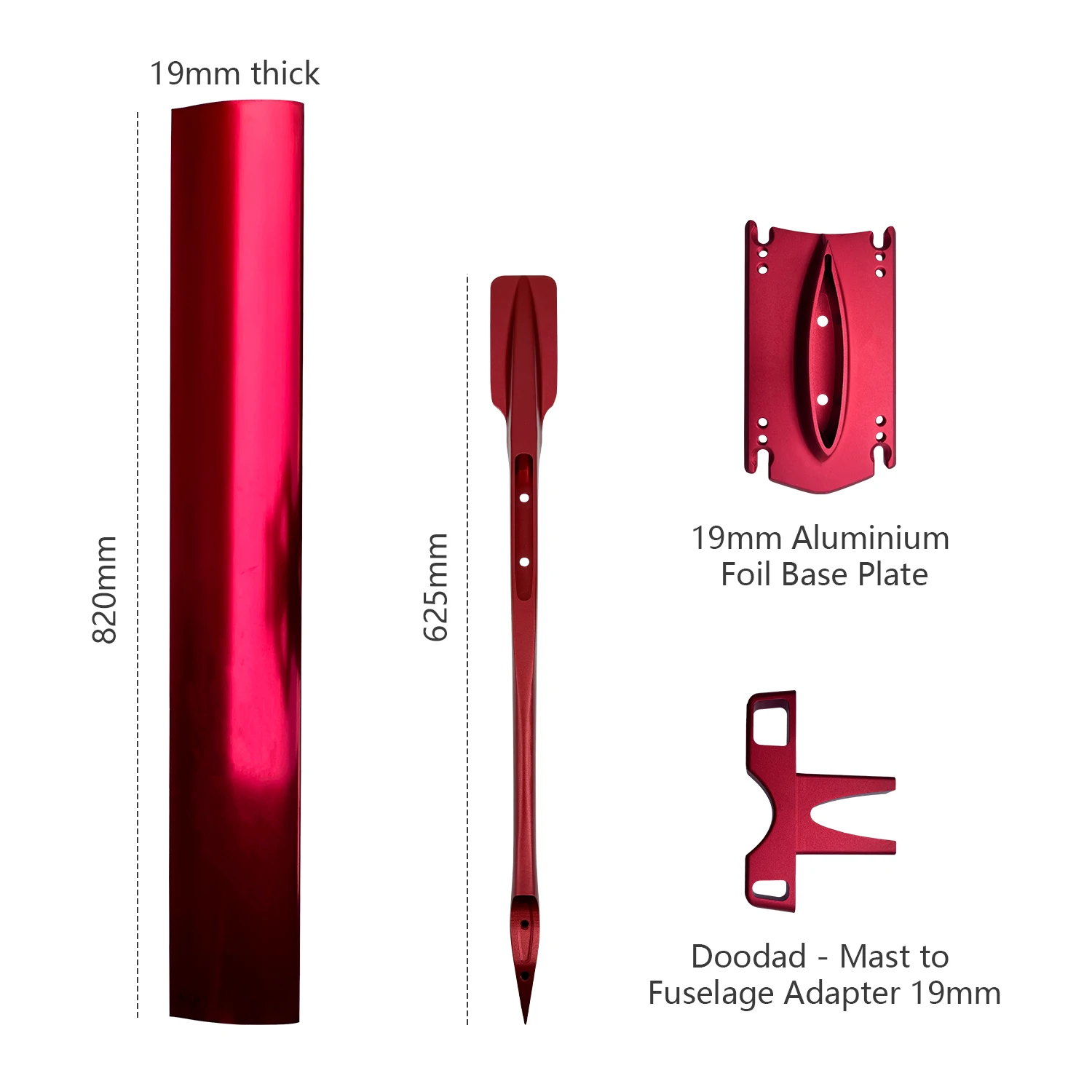 

UltraCheap Customizable Red Original Kitesurfing Accessories 625mm Fuselage 75 82 Mast Base for Water Sports SUP Surfing