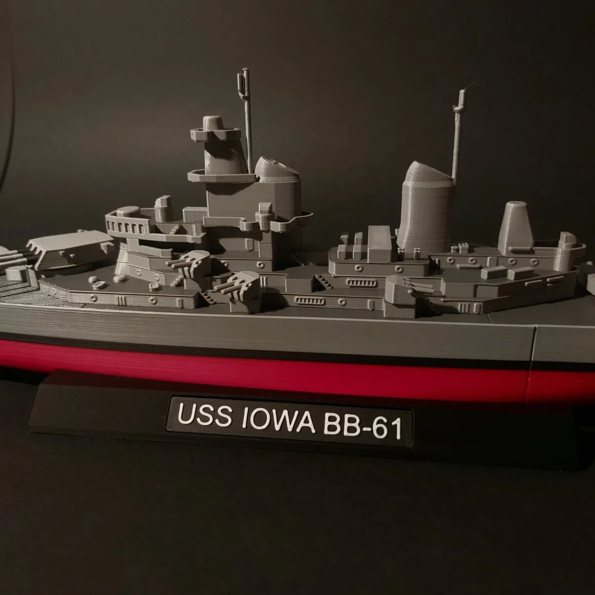 Modelo de ensamblaje de acorazado Clase Iowa de EE. UU., 1/700, 38,7 cm, barcos impresos en 3D cuidadosamente elaborados, Kit de modelo estático, barco, juguete, adornos de regalo