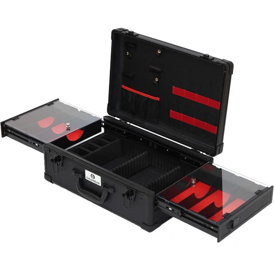 

Large Barber Carrying Case Hairdresser Tool Box Organizer Traveling Case Portable Travel Barber Suitcase for Hair Stylist Pet G