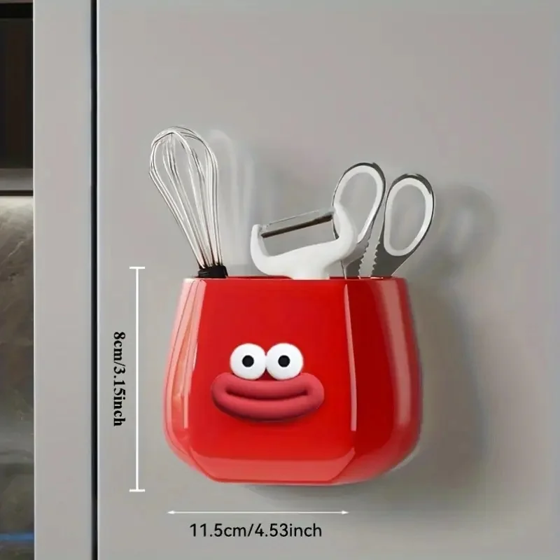 DIY Magnetic Multi-Functional Storage Box Desktop Storage Space Pen Holder with Stickers Organizer for Home Kitchen Bathroom