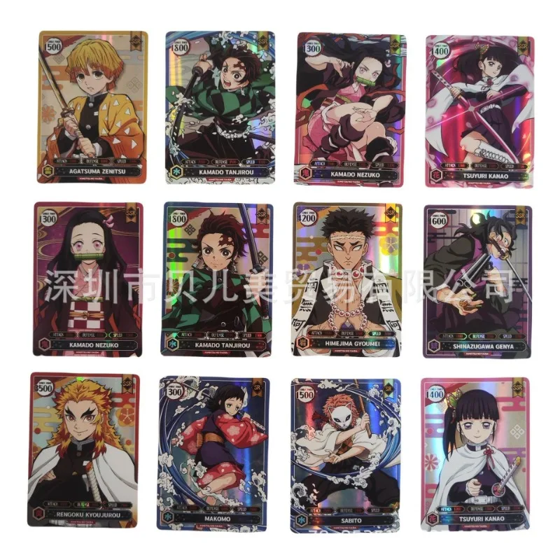 

50PCS Hot Cartoon Demon Slayer Cards English Version SSR Card Ultra Rare Card Tanjirou Kamado Nezuko Character Collection Cards