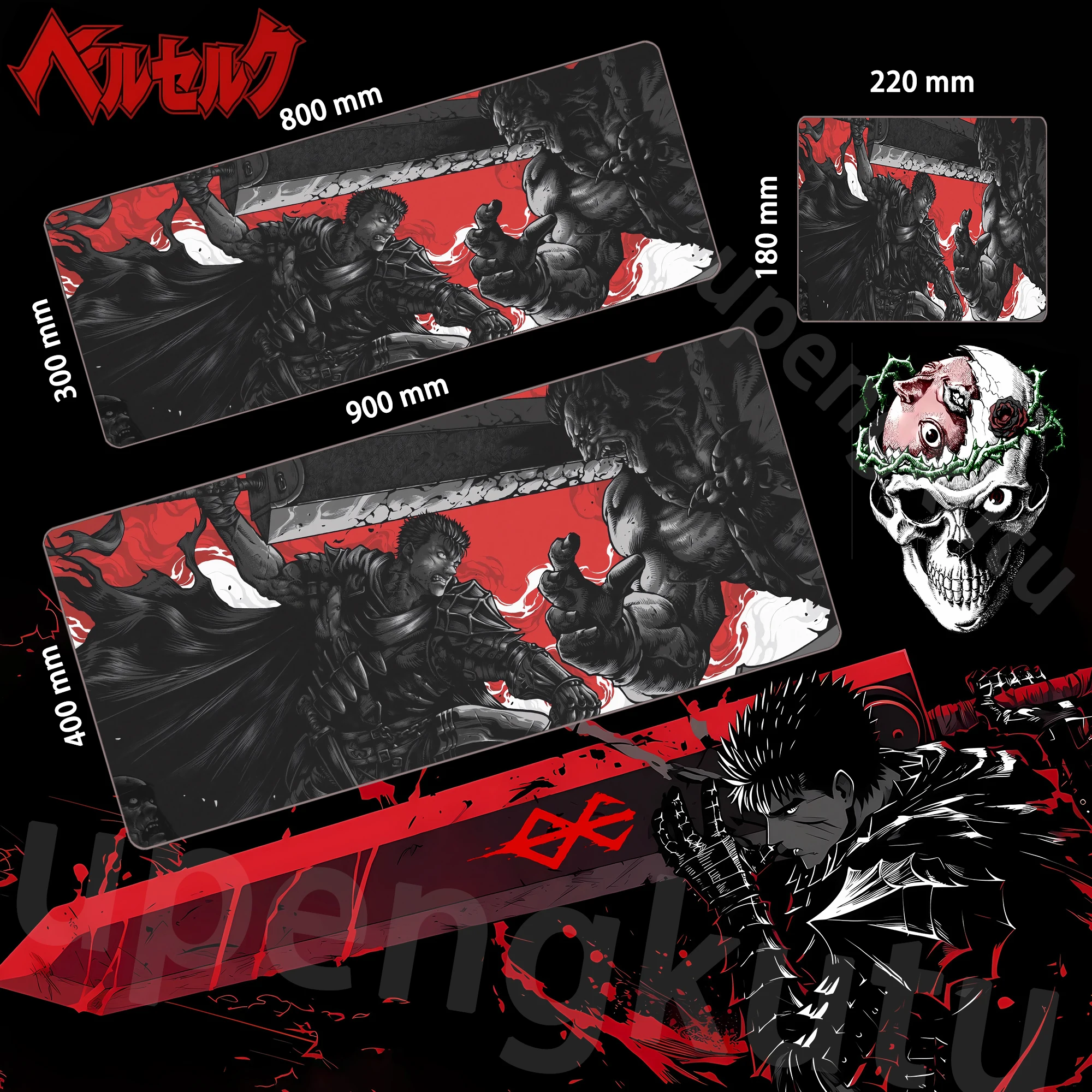 New Guts Sword in Berserk Popular Mouse Pad Computer Laptop Anime Keyboard Pad Large Mouse mat E-sports Game Keyboard Pad 80x30