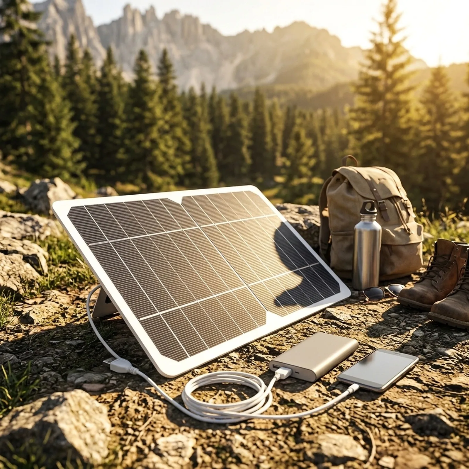 5W Solar Panel Bank Lightweight USB Charger for Camping and Hiking High Energy Conversion for Mobile Phones  5W