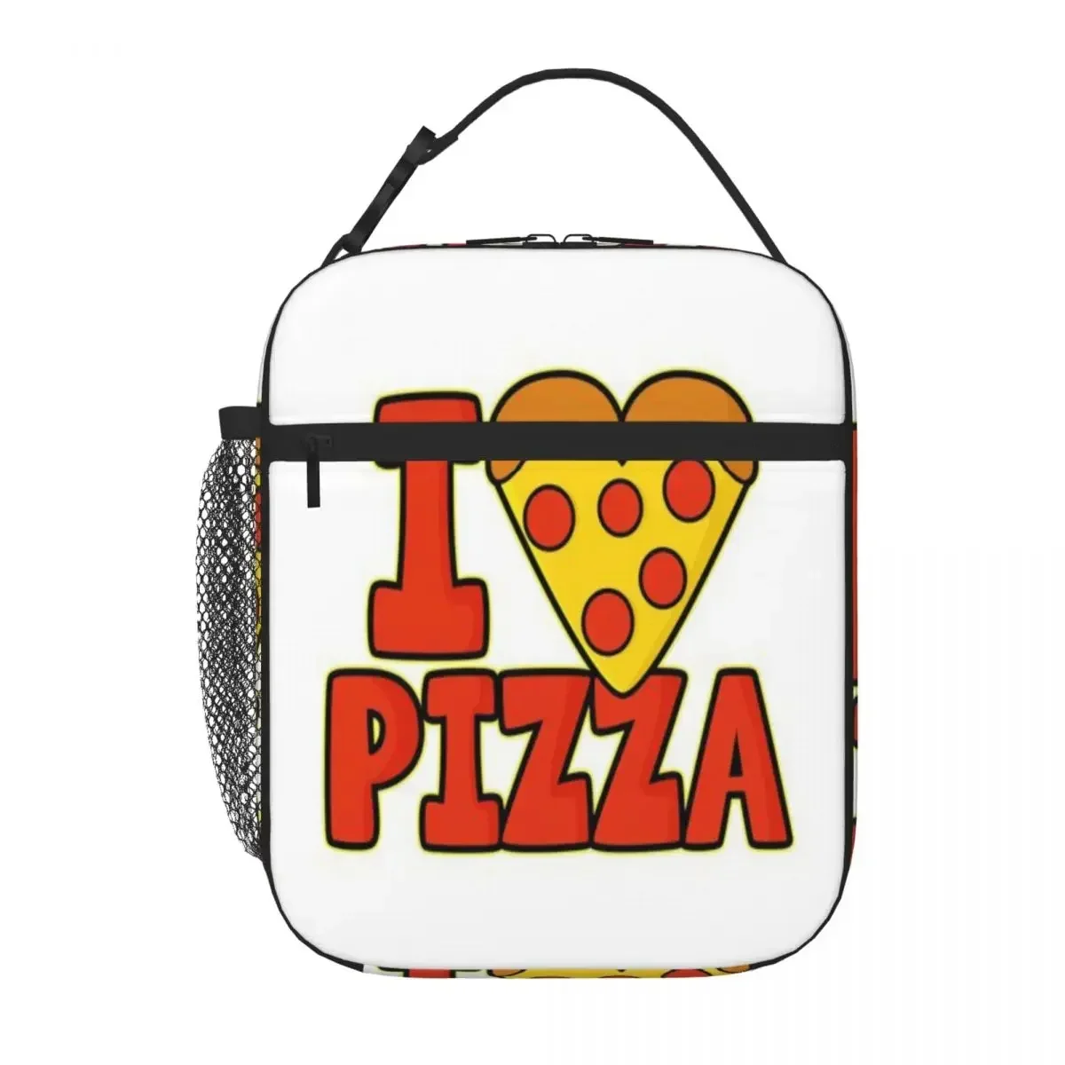 Hot Sale I Love Pizza Outdoor Style Reusable Lunch Bag Daily Snack Storage Shoulder Lunch Bag