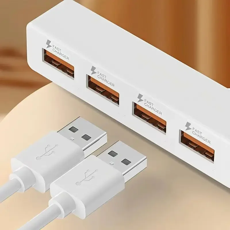USB C 2.0 Hub with C Port Adapter, Extension Cable, 4-Port Ultra-thin Multi-port Expander, Suitable for Smartphones, Charging, G