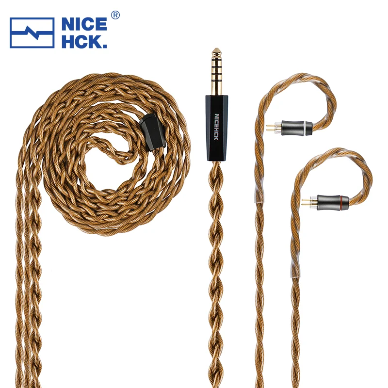 كابل NICEHCK OurLaura 16.6AWG HIFI ثلاثي مركب بريطاني عالي التوصيل نحاس MMCX/0.78 لـ Spartacus Fudu Nova MagicOne