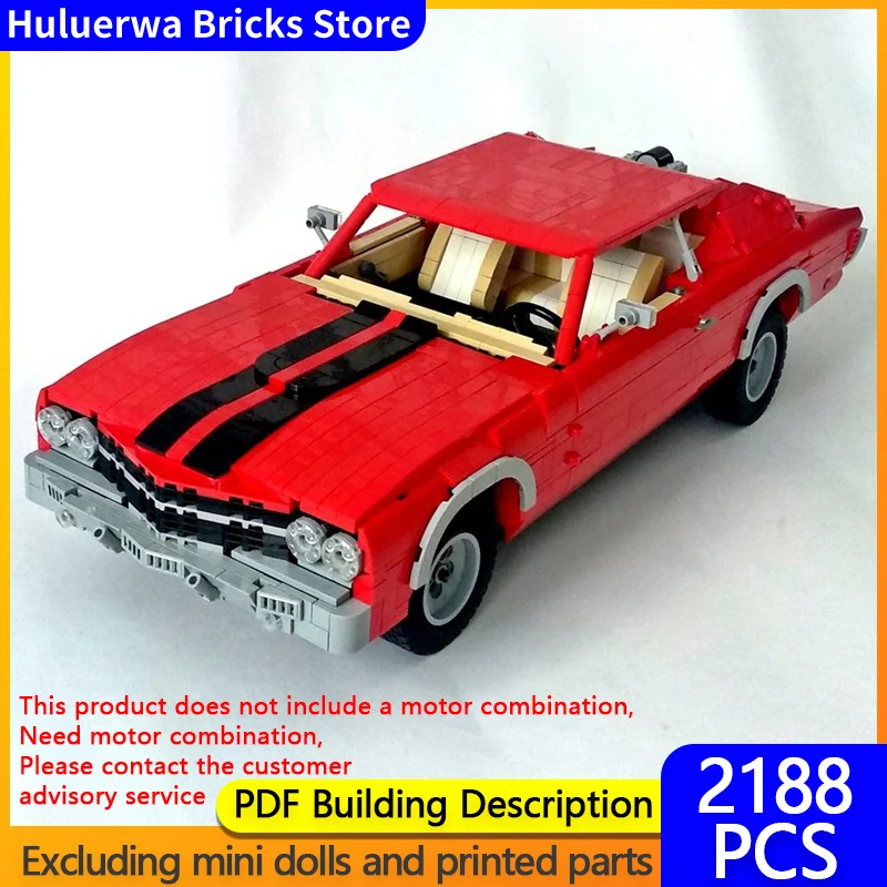 

Модель городской автомобиль MOC, строительные кирпичи Chevelle SS, американский мускулистый автомобиль, модульная технология, детские праздничные подарки, сборные игрушки, костюм
