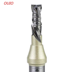 OUIO Compound Spiral Router Bit Double Veneer Cutting Knife CNC Engraving Machine Woodworking Cutting Tool AK47-4