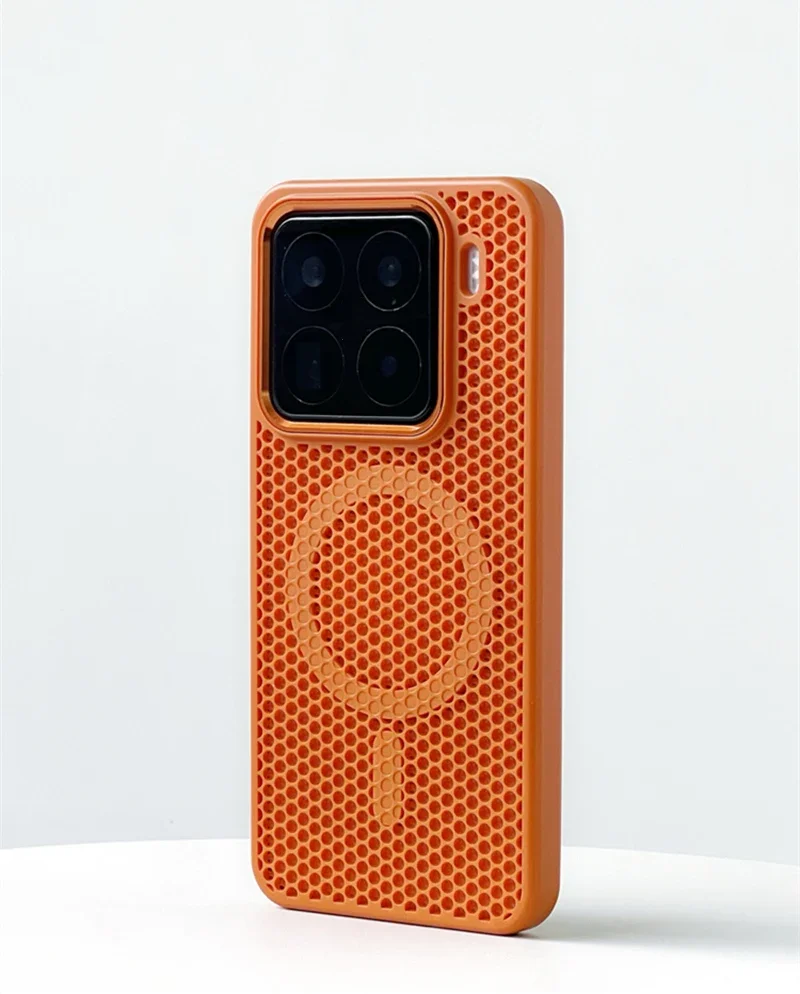 Für Xiaomi Mi 15 Ultra 15 pro Mi 14 Magnetische Legierung Objektiv Drahtlose Lade Abdeckung Hohl Waben Mesh Kühlung Magsafe Telefon Fall – Detail 15