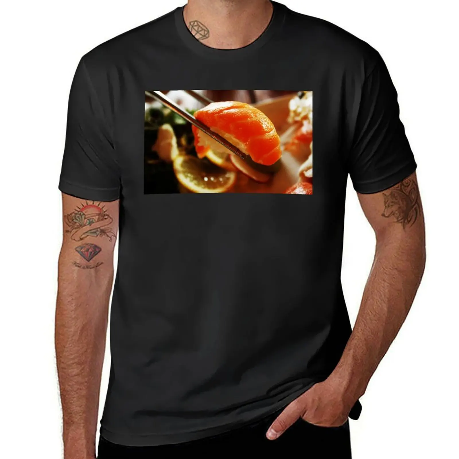 Salmon nigiri sushi zoom T-Shirt Short sleeve tee customs design your own Short sleeve tee men