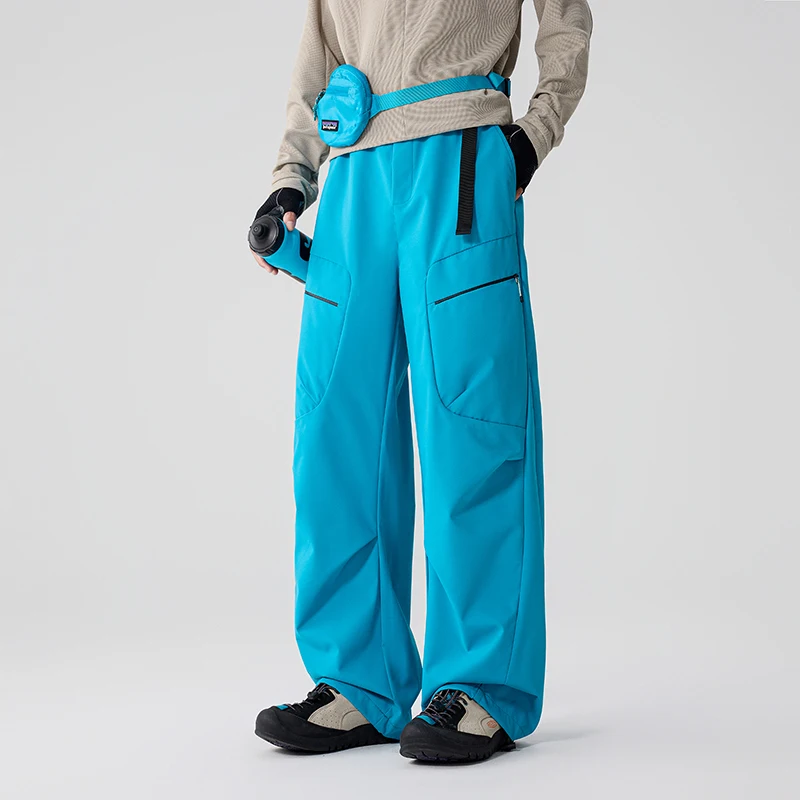 

Мужские и женские уличные теплые утепленные спортивные лыжные брюки на утином пуху, брюки унисекс, зимние брюки три в одном со съемной подкладкой на пуху, Techwear