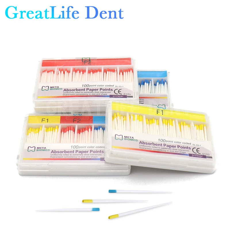 

GreatLife Dent Dental Paper Points F1 F2 F3 Taper Absorbent Paper Clinics Consumables Materials Dental Products For Dentists