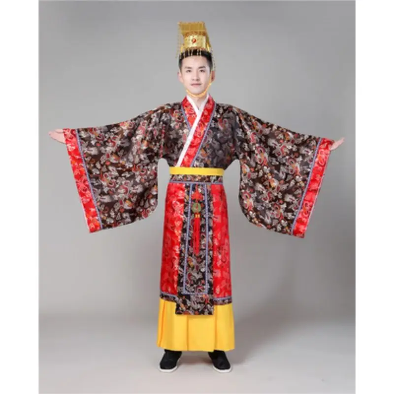 Chinese Tang Dynasty Emperor Clothing Ancient Costume Qin Dynasty Han Wu Emperor Ancient Dragon Robe Han Crown Prince Men's Anci