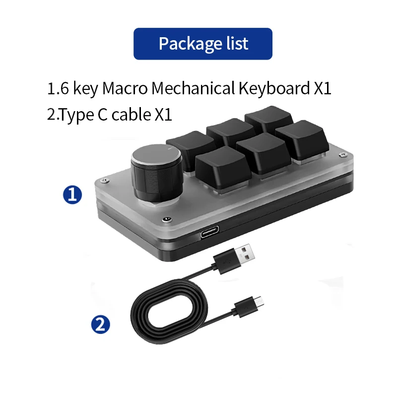 6 مفاتيح 1 مقبض صغير ماكرو لوحة المفاتيح الميكانيكية USB RGB الألعاب مخصص برمجة مقبض المحمولة مخصص التبديل لأجهزة الكمبيوتر المحمول فوتوشوب