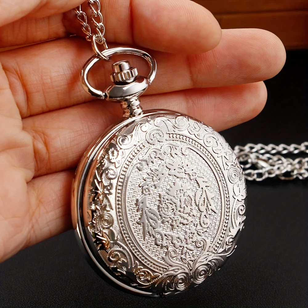

Classical Carved L48 Clamshell Pocket Watch, Retro Necklace Watch For Men And Women, Hanging Pocket Watch Gift