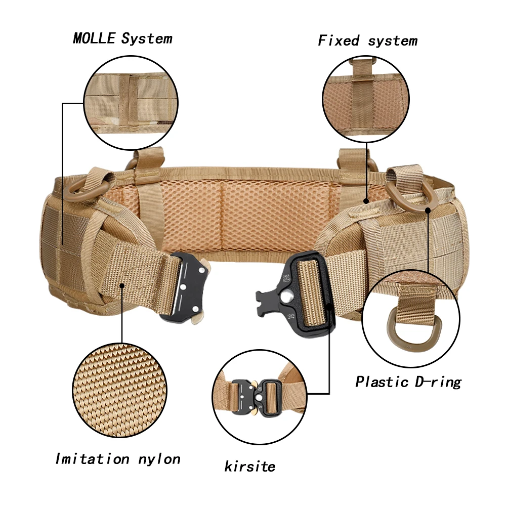 Askeri taktik takım ayarlanabilir kemer açık iş erkek Molle savaş kemer ordu savaş CS Airsoft avcılık Paintball dolu kemer